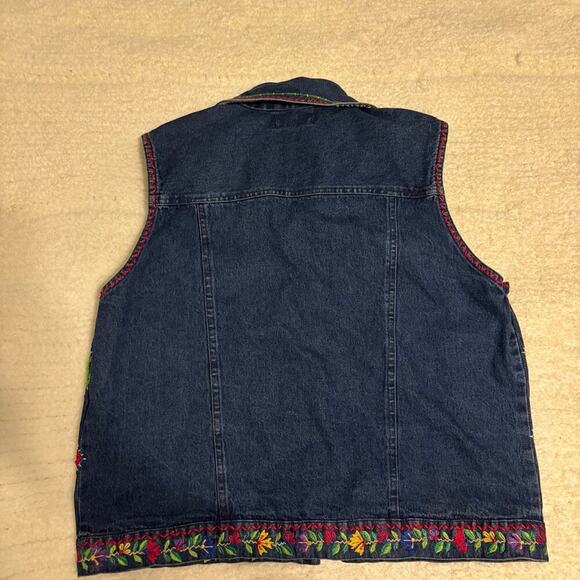 Vintage Hippie Denim Patchwork Vest Large - Picture 6 of 6